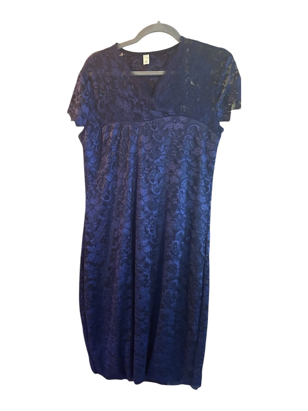 Women's Navy Blue Lace Midi Dress